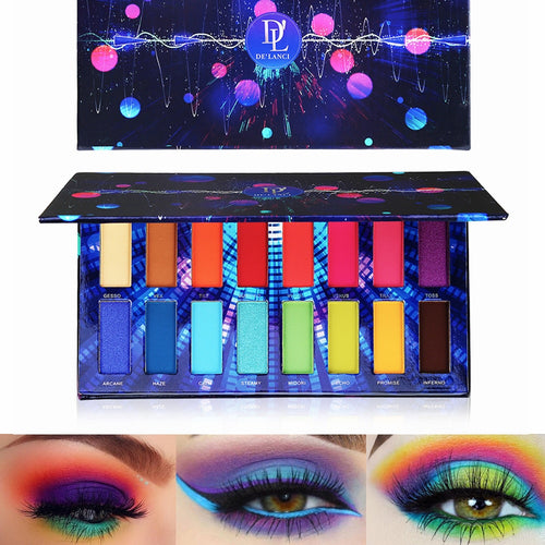 DE'LANCI 16 Color Pigment Eyeshadow Palette Shimmer Matte Eye shadow Powder Beauty Product Waterproof Cosmetics Makeup Pallete