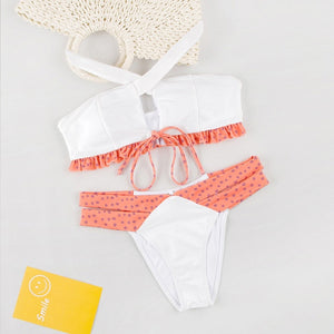 Dot Patchwork Bandeau Bikini 2019 High Quality Push Up Bikinis Female Bikini Set Swimsuit Women'S Beach Feminino May Biquinis