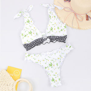 Dot Patchwork Bandeau Bikini 2019 High Quality Push Up Bikinis Female Bikini Set Swimsuit Women'S Beach Feminino May Biquinis