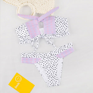 Dot Patchwork Bandeau Bikini 2019 High Quality Push Up Bikinis Female Bikini Set Swimsuit Women'S Beach Feminino May Biquinis