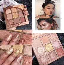 Load image into Gallery viewer, Eyeshadow Palette Shimmer Luminous Glitter Eyeshadow Pallete Highlighter Bronzer Contour Face Glow Kit Makeup Eyeshadow Palette