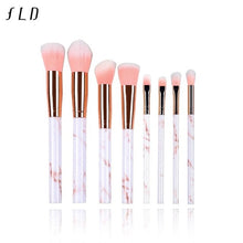 Load image into Gallery viewer, FLD 10 Pcs/ 8 Pcs professional makeup brush Set tools Powder Foundation Eyeshadow Lip Eyeliner Blush Marble Face Makeup Brushes