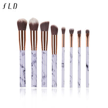 Load image into Gallery viewer, FLD 10 Pcs/ 8 Pcs professional makeup brush Set tools Powder Foundation Eyeshadow Lip Eyeliner Blush Marble Face Makeup Brushes