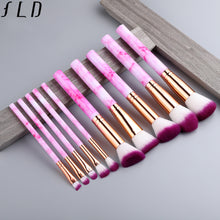 Load image into Gallery viewer, FLD 10 Pcs/ 8 Pcs professional makeup brush Set tools Powder Foundation Eyeshadow Lip Eyeliner Blush Marble Face Makeup Brushes