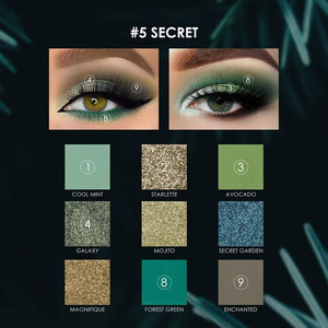 FOCALLURE 2019 New Green Glitter Eyeshadow Palette high quality pigmented powder Fashion Eye shadow Matte Eyes makeup pallete