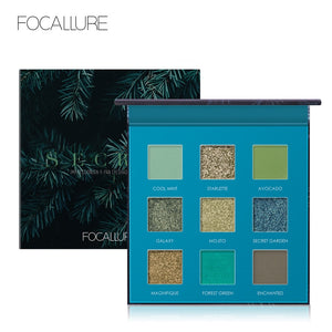 FOCALLURE 2019 New Green Glitter Eyeshadow Palette high quality pigmented powder Fashion Eye shadow Matte Eyes makeup pallete