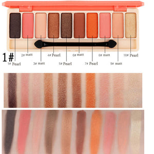 GIVENONE 10 Colors Fashion eyeshadow palette Matte EyeShadow palette Glitter eye shadow MakeUp Nude MakeUp set Korea makeup