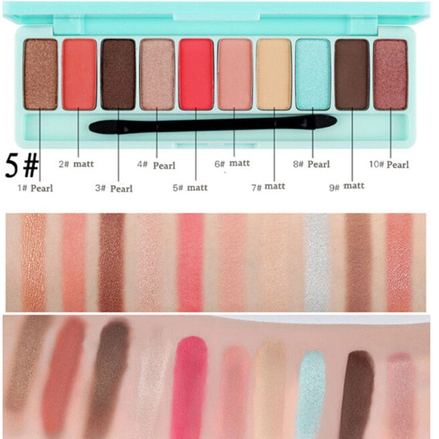 GIVENONE 10 Colors Fashion eyeshadow palette Matte EyeShadow palette Glitter eye shadow MakeUp Nude MakeUp set Korea makeup