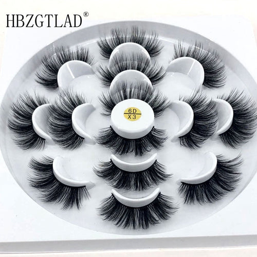 HBZGTLAD 1/2/7 pairs natural false eyelashes fake lashes long makeup 3d mink lashes eyelash extension mink eyelashes for beauty