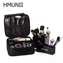 Load image into Gallery viewer, HMUNII Brand Women Cosmetic Bag High Quality Travel Cosmetic Organizer Zipper Portable Makeup Bag Designers Trunk Cosmetic Bags