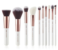 Load image into Gallery viewer, Jessup brushes Pearl White/Rose Gold Makeup brushes set Professional Beauty Make up brush Natural hair Foundation Powder Blushes