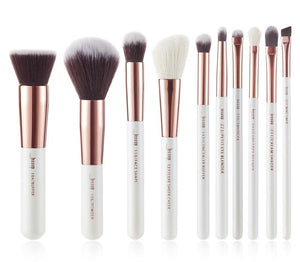 Jessup brushes Pearl White/Rose Gold Makeup brushes set Professional Beauty Make up brush Natural hair Foundation Powder Blushes