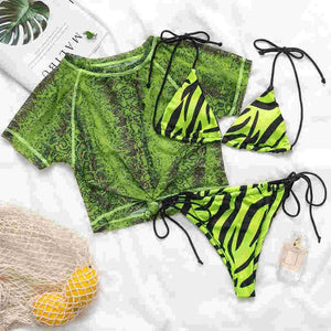 Knot crop top bikini 2019 Leopard swimwear women bathers Yellow push up swimsuit female T-shirt thong bikini sexy bathing suit