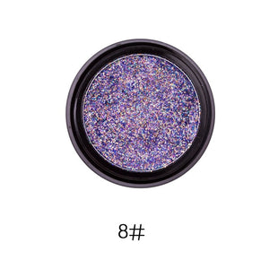 LULAA Glitter Eyeshadow Waterproof Purple Eye Shadow Sequins Pigment Long Lasting Shimmer Eyes Makeup Silver Eyeshadow Pallete