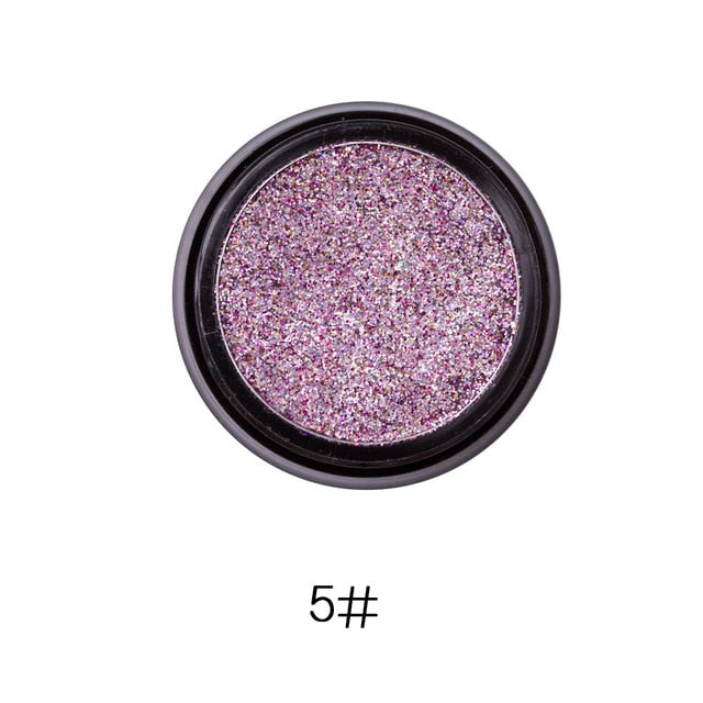 LULAA Glitter Eyeshadow Waterproof Purple Eye Shadow Sequins Pigment Long Lasting Shimmer Eyes Makeup Silver Eyeshadow Pallete