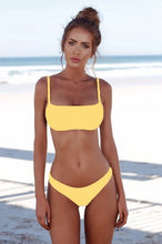 Load image into Gallery viewer, Lefeel 2019 Sexy Bikini Set Women Swimsuit Solid Bikini Backless Swimwear Low Waist Bathing Suit Female Brazilian Biquini