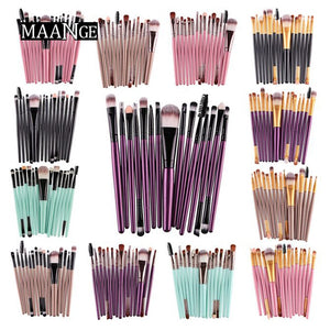 MAANGE Pro 15Pcs Makeup Brushes Set Eye Shadow Foundation Powder Eyeliner Eyelash Lip Make Up Brush Cosmetic Beauty Tool Kit Hot