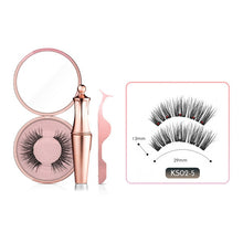 Load image into Gallery viewer, Magnetic False Eyelashes No Glue Full Eye 5 Magnet Reusable Fake Eyelashes Natural Soft Eyelashes Extension Magnetic Eyelash Kit