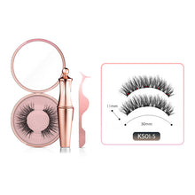 Load image into Gallery viewer, Magnetic False Eyelashes No Glue Full Eye 5 Magnet Reusable Fake Eyelashes Natural Soft Eyelashes Extension Magnetic Eyelash Kit