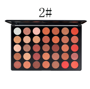 Makeup Pallete 35 Color Orange Eye Shadow Powder Pearly Matte Long-Lasting Glitter Eyeshadow