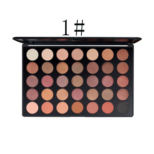 Makeup Pallete 35 Color Orange Eye Shadow Powder Pearly Matte Long-Lasting Glitter Eyeshadow