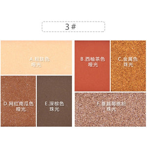 NOVO 6 Colors Silky Matte Glitter Eyeshadow Palette Set Makeup Eye Shadow Powder Pallete Make Up Pigment Beauty Cosmetic