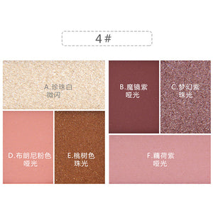 NOVO 6 Colors Silky Matte Glitter Eyeshadow Palette Set Makeup Eye Shadow Powder Pallete Make Up Pigment Beauty Cosmetic