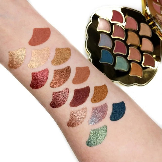 New 14 Colors Mermaid Shell Eyeshadow Pallete Shimmer Matte Pigmented Diamond Glitter Eyeshadow Palette Makeup Palette