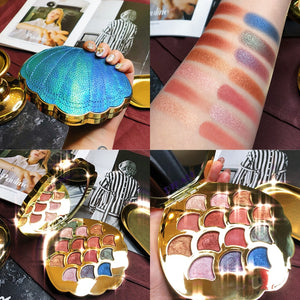 New 14 Colors Mermaid Shell Eyeshadow Pallete Shimmer Matte Pigmented Diamond Glitter Eyeshadow Palette Makeup Palette