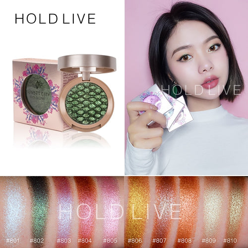 New HOLD LIVE Single Matte Eyeshadow Palette Gold Green Purple Pigment Glitter Polarized Light Eye Shadow Pallete Korean Makeup