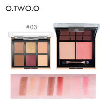 Load image into Gallery viewer, O.TWO.O Palette Eyeshadow Highlighter Glitter Blusher Face Contour Makeup Pallete 6 Colors Eyeshadow+2 Colors Blusher Pallete