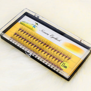 OSHIONER Natural Fake Eye Lashes 60pcs 8/10/12/14mm Makeup Individual Cluster Eye Lashes Grafting Fake False Eyelashes