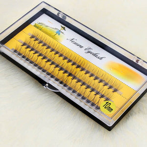 OSHIONER Natural Fake Eye Lashes 60pcs 8/10/12/14mm Makeup Individual Cluster Eye Lashes Grafting Fake False Eyelashes