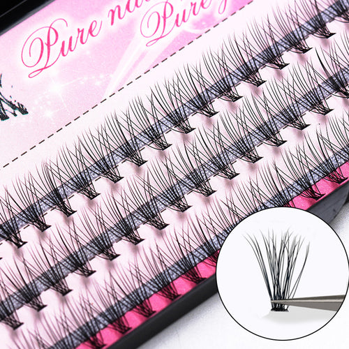 OSHIONER Natural Fake Eye Lashes 60pcs 8/10/12/14mm Makeup Individual Cluster Eye Lashes Grafting Fake False Eyelashes