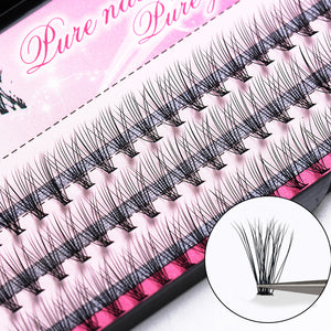 OSHIONER Natural Fake Eye Lashes 60pcs 8/10/12/14mm Makeup Individual Cluster Eye Lashes Grafting Fake False Eyelashes