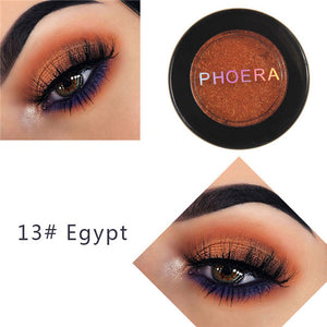 PHOERA Makeup Glitter Eyeshadow Pallete Pigment Shimmer Powder Makeup Water-Resistant Maquillaje Random Color Brush TSLM1