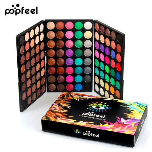 POPFEEL 120 Colors Gliltter Eyeshadow Palette Matte Eye Shadow Pallete Shimmer Shine Nude Make Up Palette Set Kit Cosmetic Women