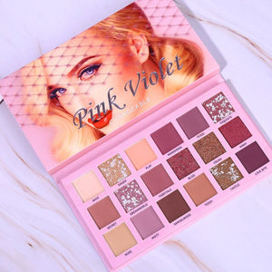 Pink Violet Nude Eye Shadow Palette 18 Color Eyeshadow with Brush Shimmer Matte Glitter Waterproof Makeup Pallete