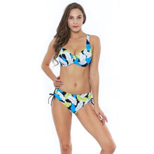 Load image into Gallery viewer, Polovi Sexy Feather Plus Size Swimwear Women Push Up Swimsuit Large Size Striped Mid Waist Bikinis De Las Mujeres 2019 Beachwear