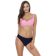 Load image into Gallery viewer, Polovi Sexy Feather Plus Size Swimwear Women Push Up Swimsuit Large Size Striped Mid Waist Bikinis De Las Mujeres 2019 Beachwear