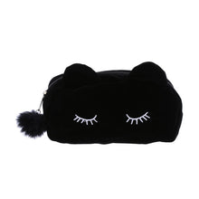Load image into Gallery viewer, Portable Cartoon Cat Makeup Bag Coin Storage Case Travel Makeup Flannel Pouch Cute Cosmetic Bag Cases For Women Girls