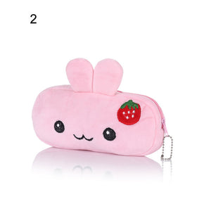 Portable Cartoon Cat Makeup Bag Coin Storage Case Travel Makeup Flannel Pouch Cute Cosmetic Bag Cases For Women Girls