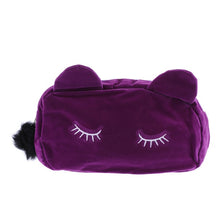Load image into Gallery viewer, Portable Cartoon Cat Makeup Bag Coin Storage Case Travel Makeup Flannel Pouch Cute Cosmetic Bag Cases For Women Girls