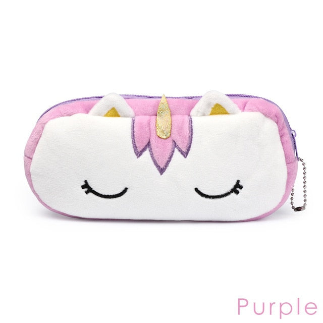 Portable Cartoon Cat Makeup Bag Coin Storage Case Travel Makeup Flannel Pouch Cute Cosmetic Bag Cases For Women Girls