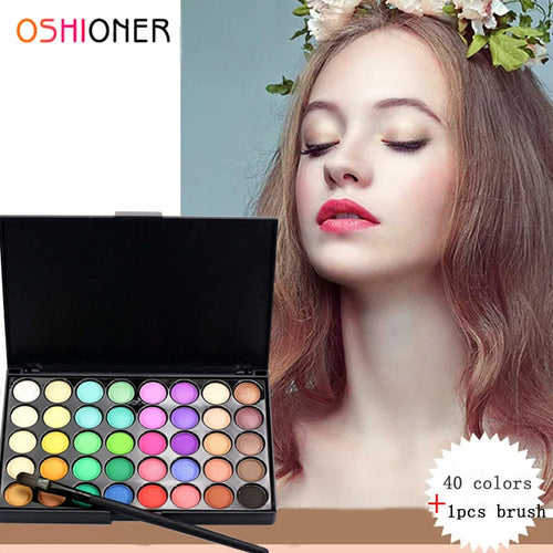 Portable Palette 40 /15 Color Matte Eye Makeup Eyeshadow Pallete glitter powder Eye Shadow Earth shadows brush set