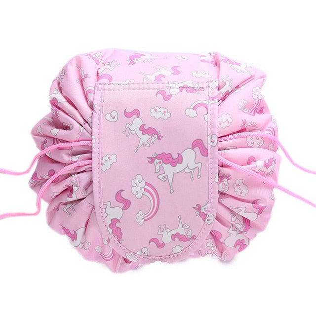 Printing Design Cosmetic Bag Drawstring Makeup Case Women Travel Make Up Organizer Storage Pouch Toiletry Wash Kit 2018 for Lady