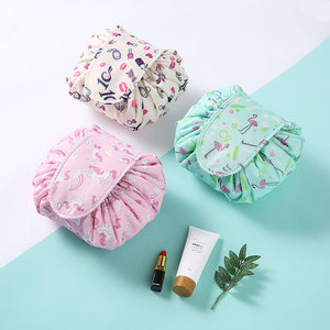 Printing Design Cosmetic Bag Drawstring Makeup Case Women Travel Make Up Organizer Storage Pouch Toiletry Wash Kit 2018 for Lady