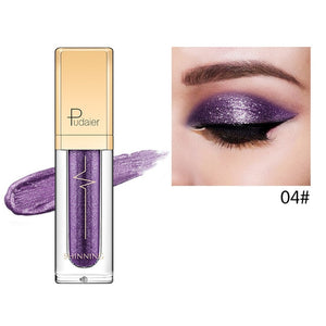 Pudaier 18 Colors Eye Shadow Shine Smoky Shadows Eyeshadow Pallete Waterproof Liquid Shimmer Glitter Eyeshadows Cosmetics Makeup