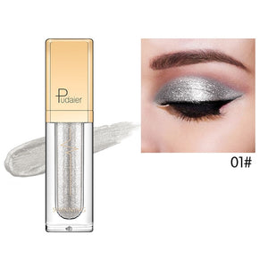 Pudaier 18 Colors Eye Shadow Shine Smoky Shadows Eyeshadow Pallete Waterproof Liquid Shimmer Glitter Eyeshadows Cosmetics Makeup
