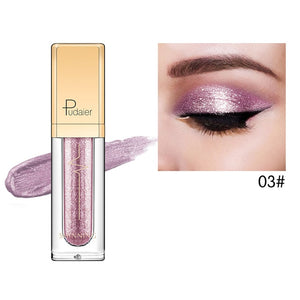 Pudaier 18 Colors Eye Shadow Shine Smoky Shadows Eyeshadow Pallete Waterproof Liquid Shimmer Glitter Eyeshadows Cosmetics Makeup